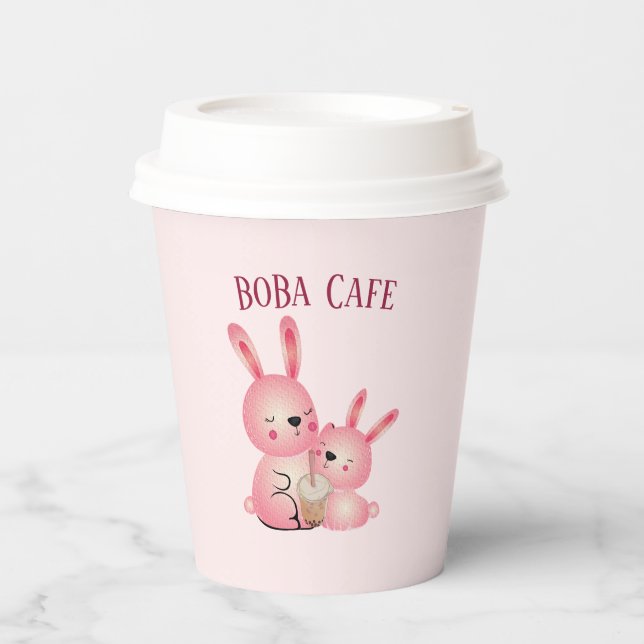 Gobelets En Papier Boba Tea, Buble lait thé (Recto)