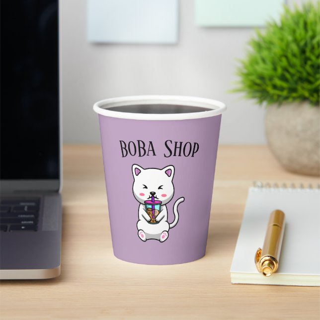 Gobelets En Papier Boba Tea, Buble lait thé (Insitu)