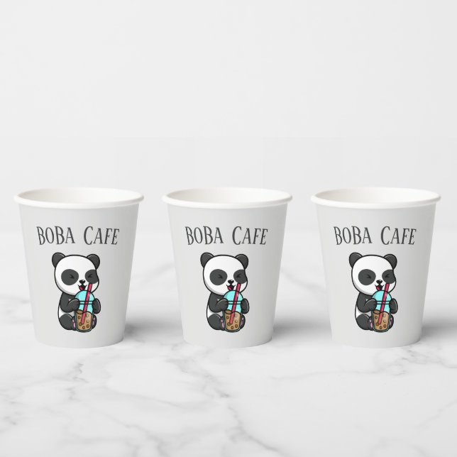 Gobelets En Papier Boba Tea, Buble lait thé (Multi)