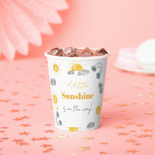 Gobelets En Papier Bohème un peu de soleil est la façon de baby showe