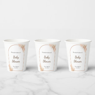 Gobelets En Papier Boho Chic Minimaliste Baby shower Coupes de papier