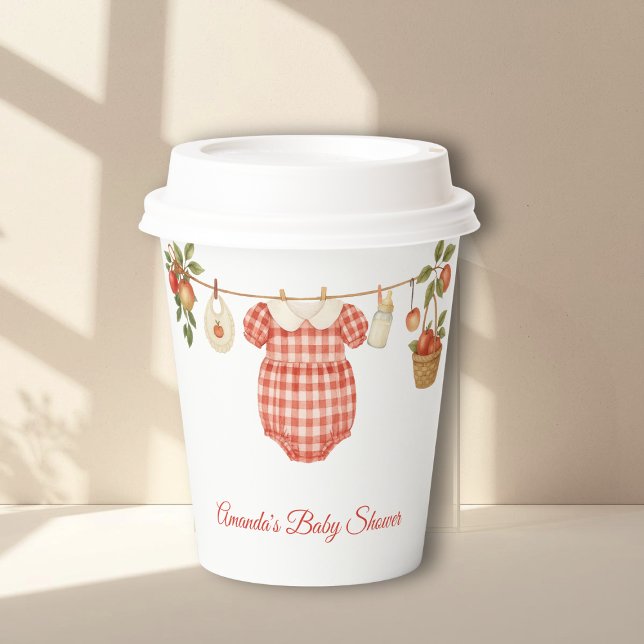 Gobelets En Papier Boho Clothesline Apple Locally Grown Baby Shower (Créateur téléchargé)