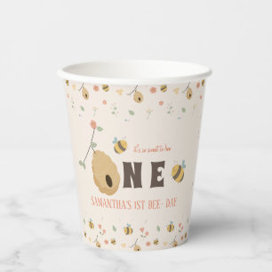 Gobelets En Papier Boho Premier jour d'abeille 1er anniversaire d'abe
