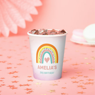 Gobelets En Papier Boho Rainbow Girls Birthday Party