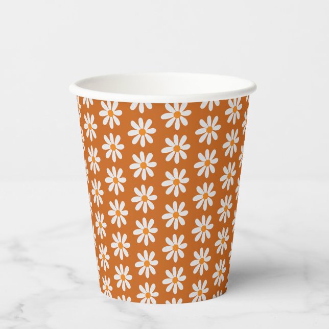 Gobelets En Papier Boho Retro Daisy Motif Graduation Party (Recto)