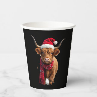 Gobelets En Papier Boho Xmas Christmas Highland Cow T-Shirt (3)