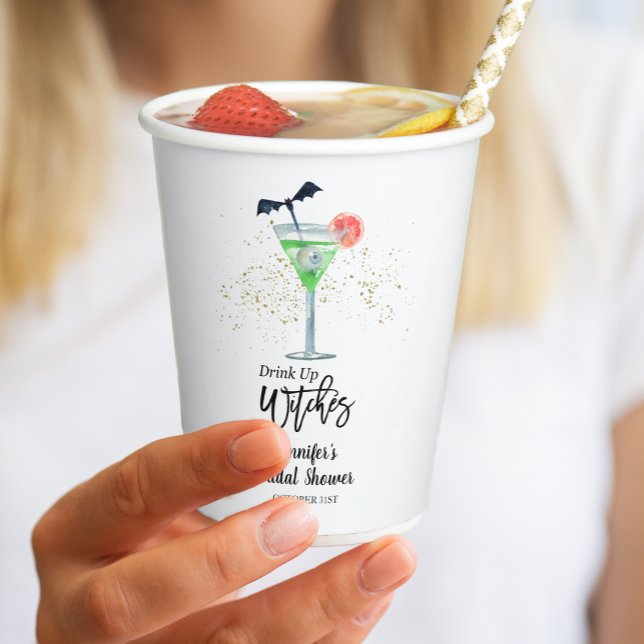 Gobelets En Papier Boire Jusqu'à La Fin Sorcières Cocktail Mariage Ha (Créateur téléchargé)