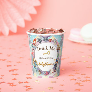 Gobelets En Papier Bois-moi une baby shower Alice au pays des merveil