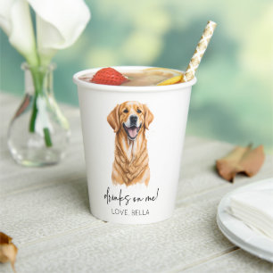 Gobelets En Papier Bois Sur Moi ! Golden Retriever chien animal Maria