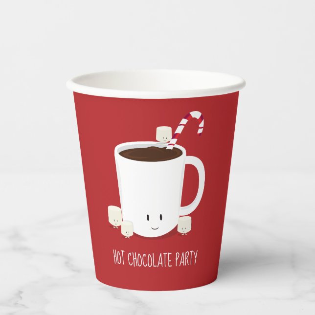 Gobelets En Papier Boisson Chaude de Noël Chocolat Chaud Cacao Chaud (Recto)