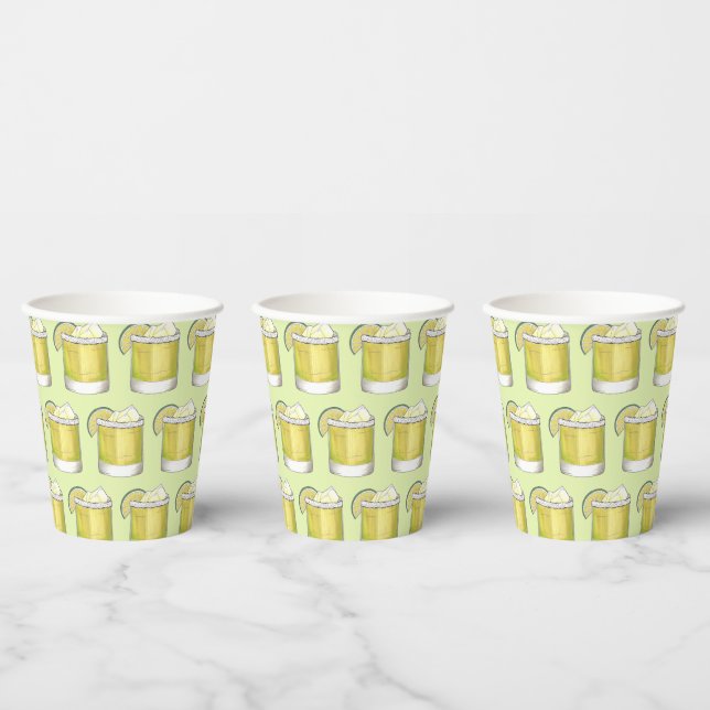 Gobelets En Papier Boisson mixte cocktail d'été Margarita Lime verte (Multi)