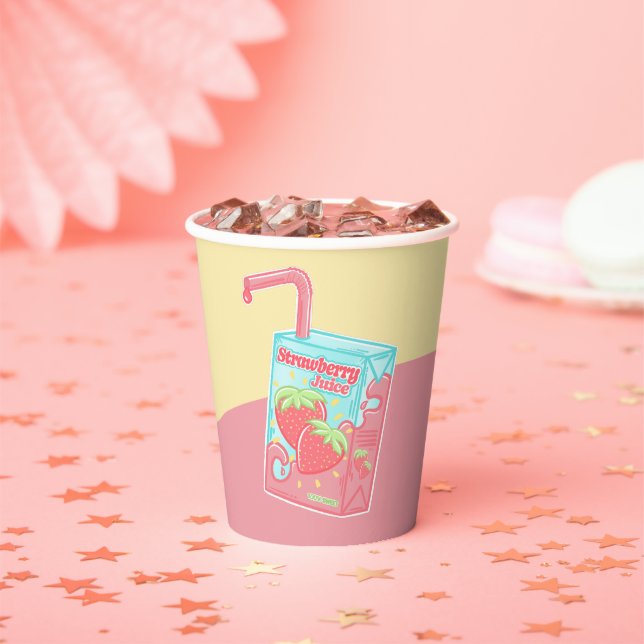 Gobelets En Papier Boîte à jus de fraise (Insitu)
