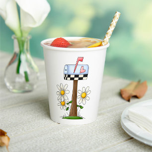 Gobelets En Papier Boîte aux lettres avec marguerites et drapeau du c