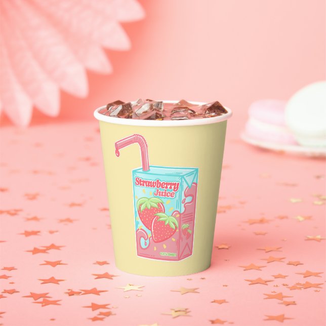 Gobelets En Papier Boite de jus de fraise jaune (Insitu)