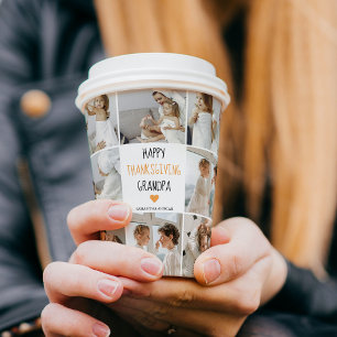 Gobelets En Papier Bon thanksgiving photo Collage moderne grand-père