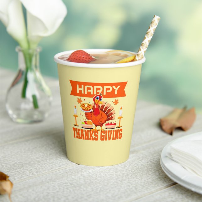 Gobelets En Papier Bon thanksgiving Turquie avec tarte (Insitu)