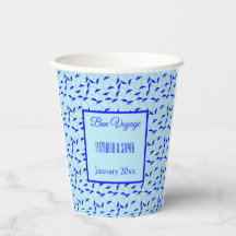 Bon Voyage Blue parapluies motif tasse papier