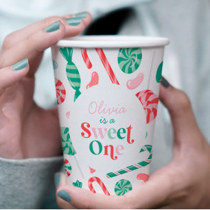 Gobelets En Papier Bonbons de Noël Douce Première Première Anniversai