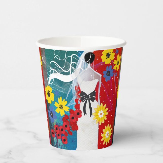 Gobelets En Papier Bonheur Nuptial (Gauche)