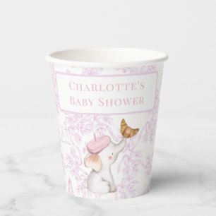 Gobelets En Papier Bonjour Bebe Romantique Français Baby shower fille