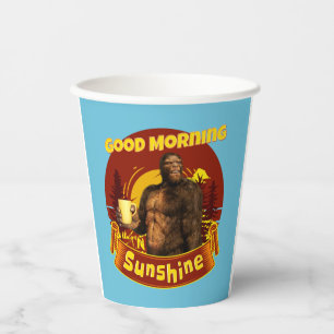 Gobelets En Papier Bonjour Soleil Bigfoot Café Humour Art