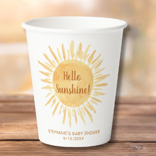 Gobelets En Papier Bonjour Sunshine Boho Baby shower