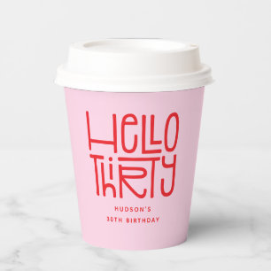Gobelets En Papier BONJOUR TRENTE Anniversaire Moderne 30 Ans