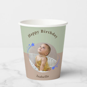 Gobelets En Papier Bonne Anniversaire Star Green Brown Paper Cup