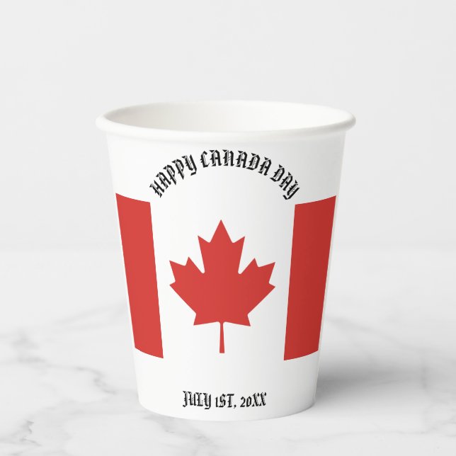 Gobelets En Papier Bonne fête du Canada 1er juillet (Recto)