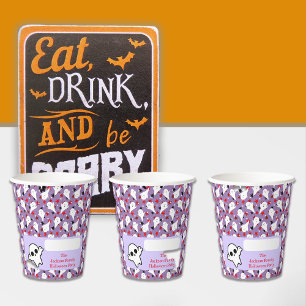 Gobelets En Papier Bonne Halloween Ghouls Personnaliser du parti de c