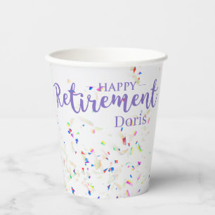Gobelets En Papier Bonne retraite Confetti tasse de papier