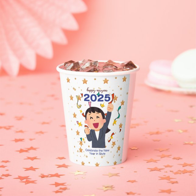 Gobelets En Papier Bonne tasse de papier de nouvelle année 2025 (Insitu)