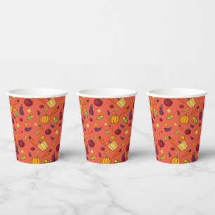 Gobelets En Papier Bons thanksgivings légumes motif orange
