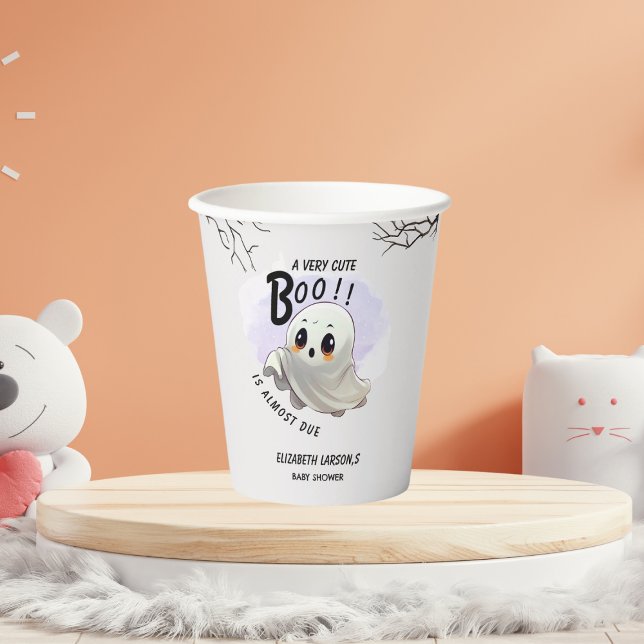 Gobelets En Papier Boo Baby shower Halloween thème Mignonne fête (Créateur téléchargé)