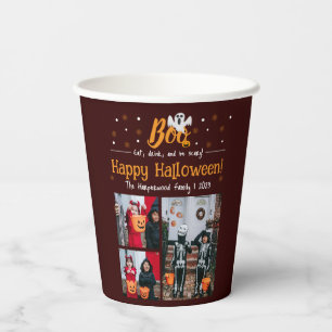 Gobelets En Papier Boo citrouille jack-o-lanterne Halloween Collage p