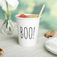 Boo ! Fête d'Halloween. Noir et blanc simple migno