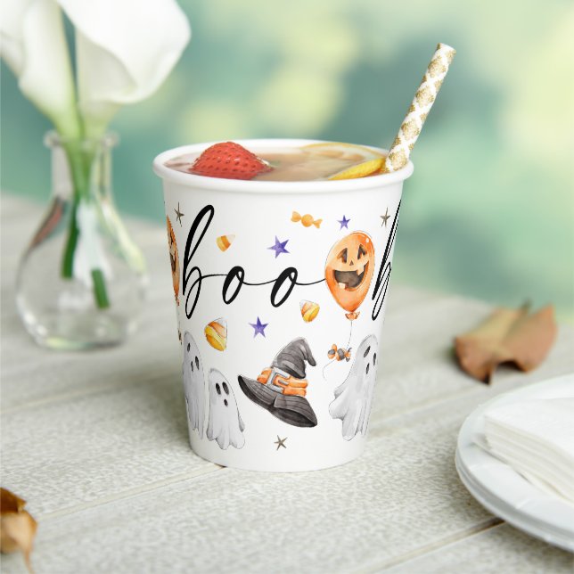 Gobelets En Papier Boo Halloween Watercolor (Insitu)