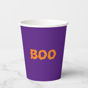 Gobelets En Papier Boo orange et violet éffrayant Halloween