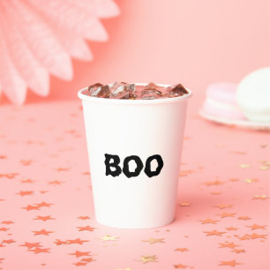 Gobelets En Papier Boom noir blanc éffrayant typographie drôle Hallow