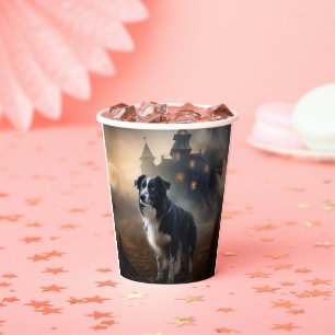 Gobelets En Papier Border Collie Halloween Effrayant 