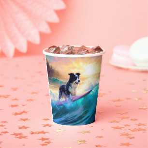 Gobelets En Papier Bordure Collie Beach Plage Plage Plage de surf Pei