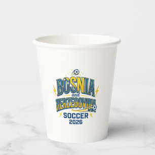 Gobelets En Papier Bosnie-Herzégovine Football 2026 Football Gras Typ