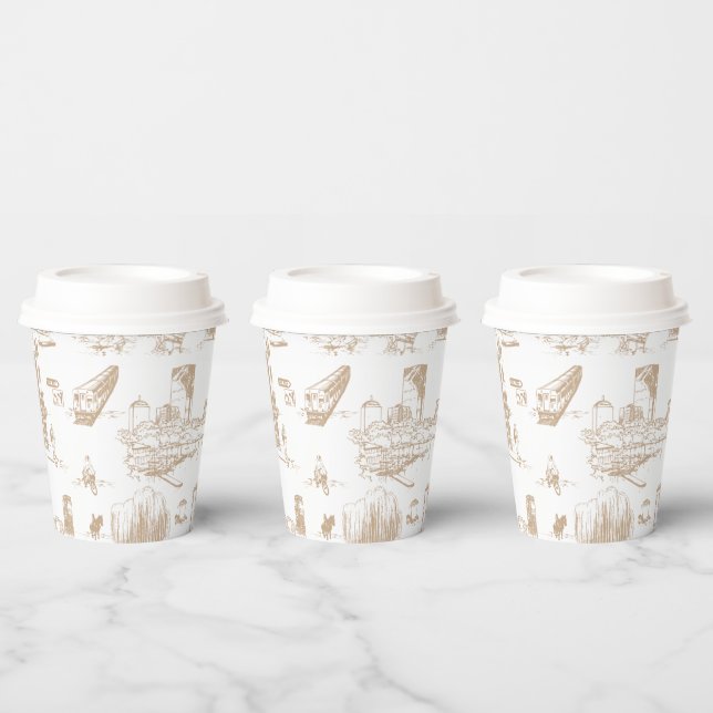 Gobelets En Papier Boston Toile Red (Multi)