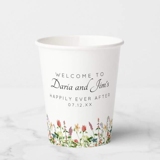 Gobelets En Papier Botanique Fleur sauvage Beverage tasses de papier (Gauche)