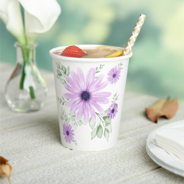 Gobelets en papier botanique floral de printemps – (Insitu)