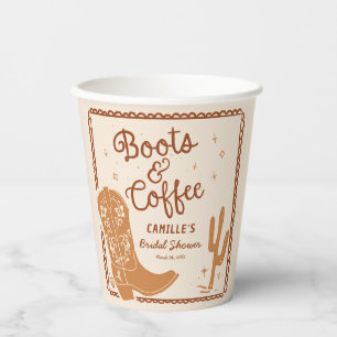 Gobelets En Papier Bottes rustiques et Fête des mariées de café tasse