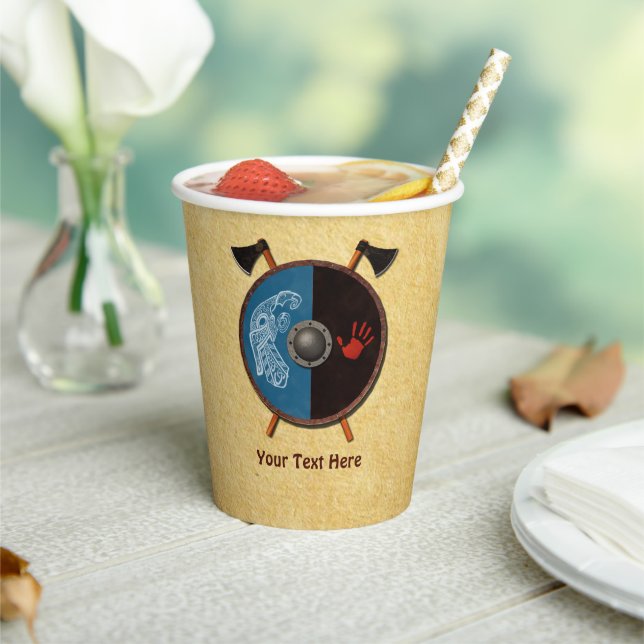 Gobelets En Papier Bouclier viking et axes (Insitu)