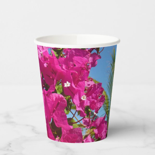 Gobelets En Papier Bougainvilliers et palmiers paysage tropical (Gauche)