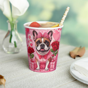 Gobelets En Papier Bouledogue Français Amoureux French Bulldog