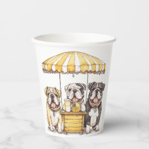 Gobelets En Papier Bouledogues anglais faisant tourner un stand de li